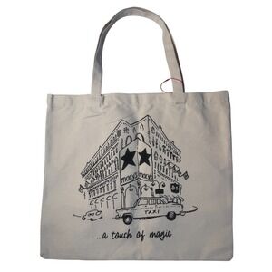 NEW Macys A‎ Touch of Magic NYC Canvas Tote Bag On 34th Taxi City Sketch Graphic